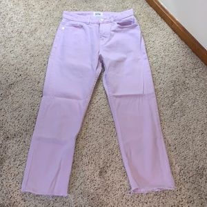 Lilac Zara high waisted raw hem jeans